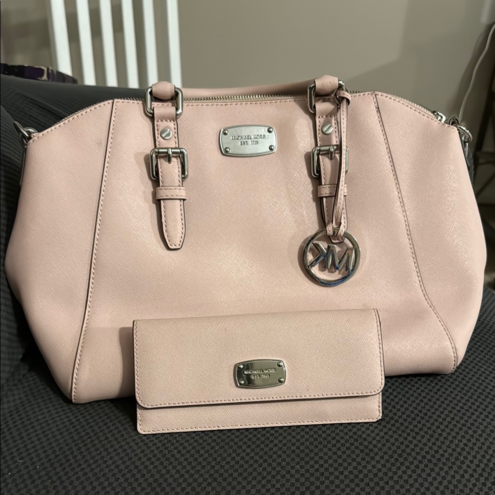 Michael Kors Blush Pink Women's Bag and Wallet Set